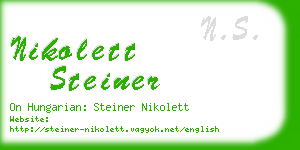 nikolett steiner business card